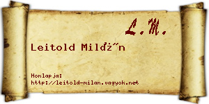 Leitold Milán névjegykártya