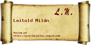 Leitold Milán névjegykártya