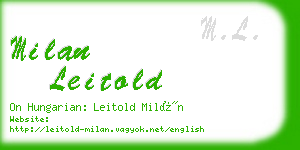 milan leitold business card